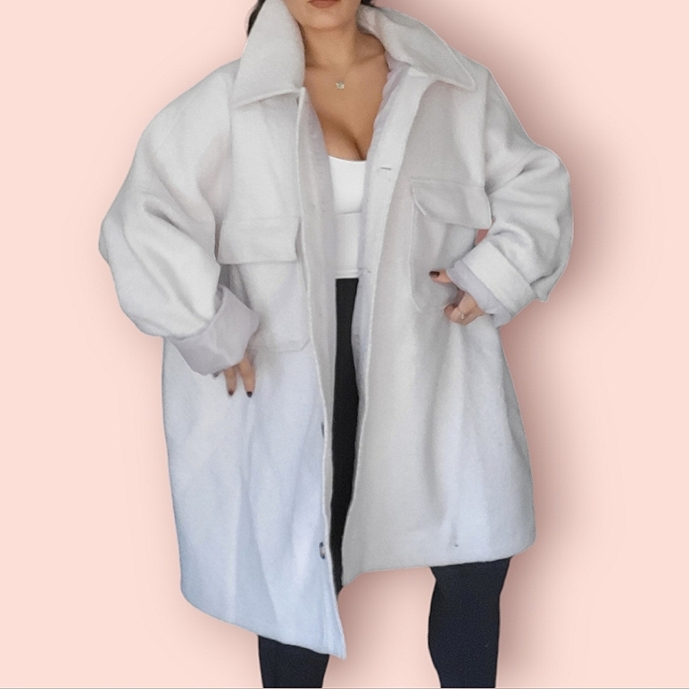 misguided plus lilac oversized jacket - Picture 4 of 6